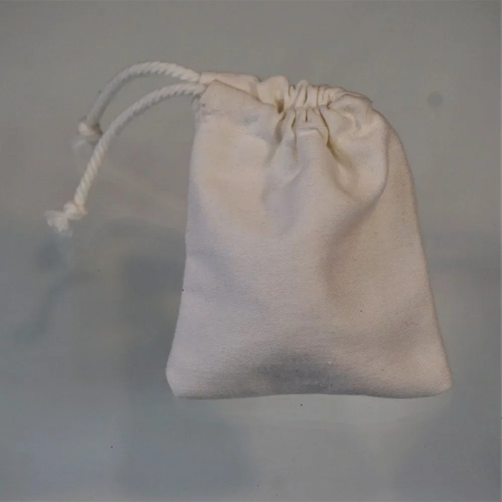 L'Amoureuse Vintage Dust Bag Jewelry Storage White Drawstring